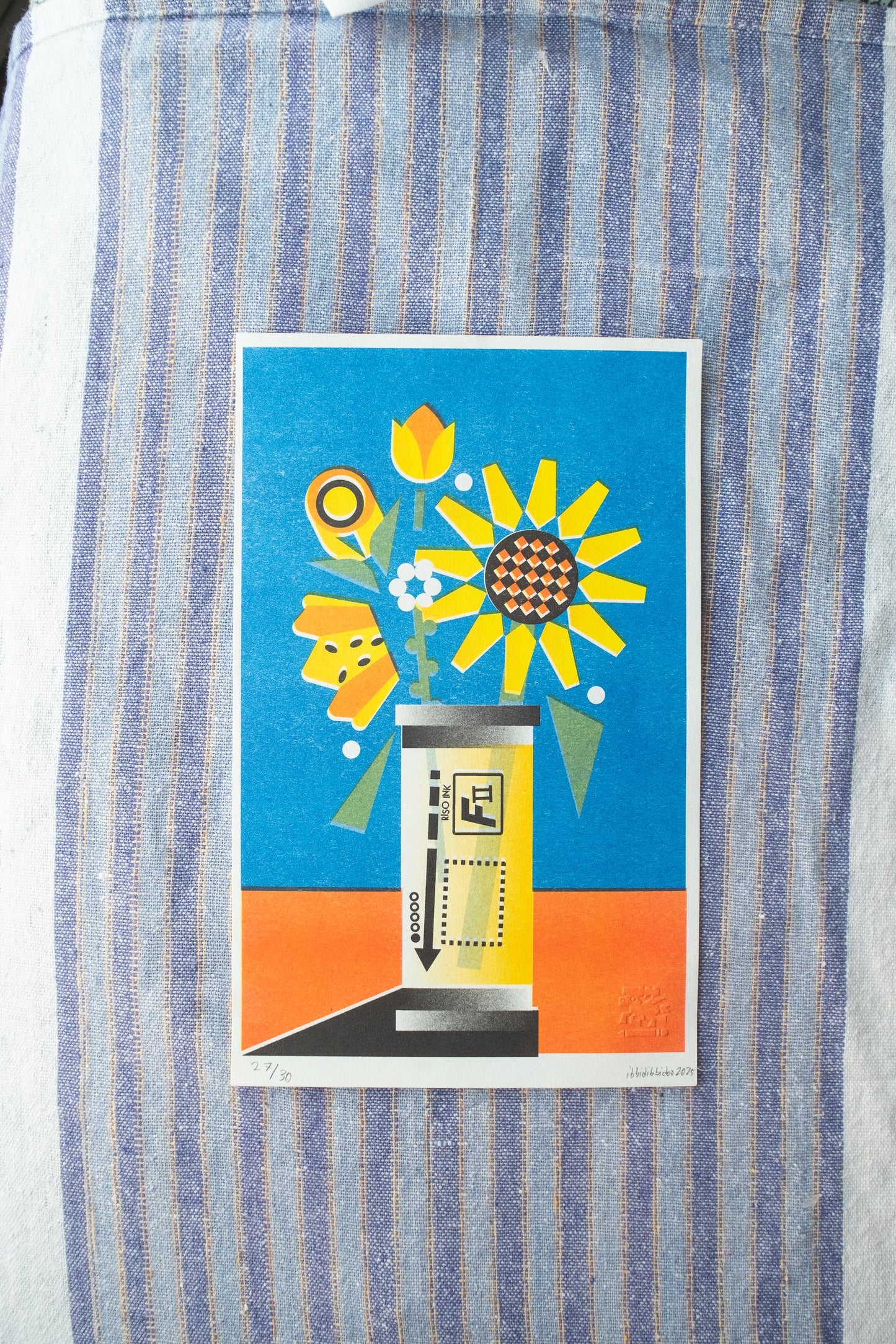 Sunflower Riso Print