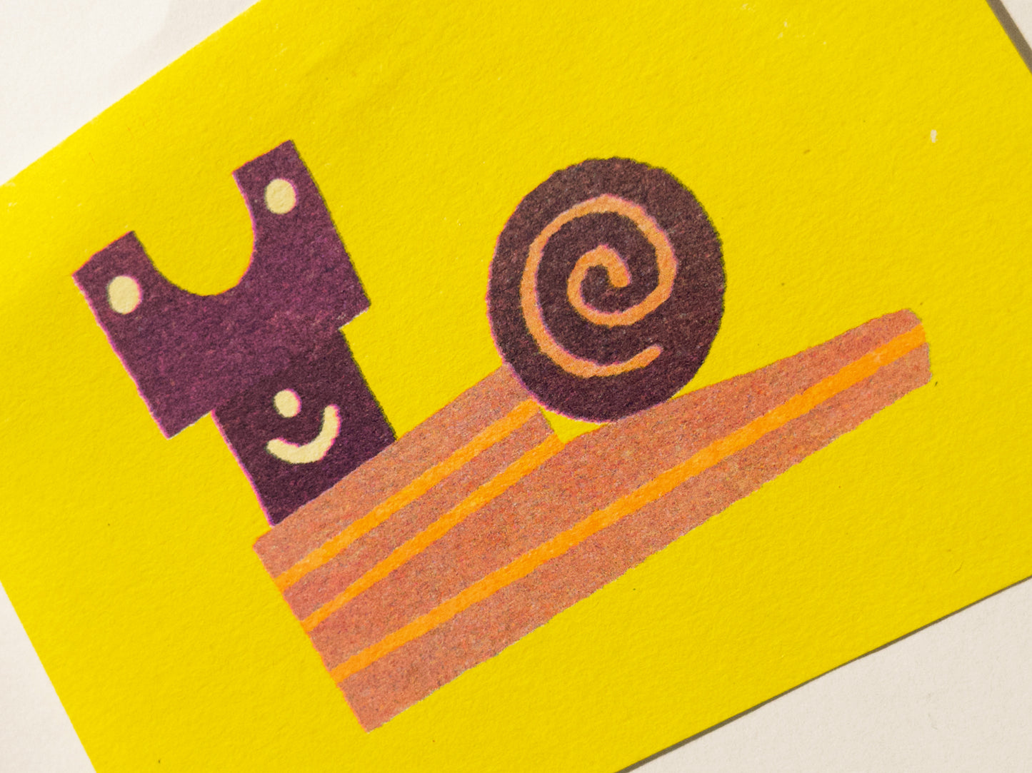 Blocky Snail Riso Print