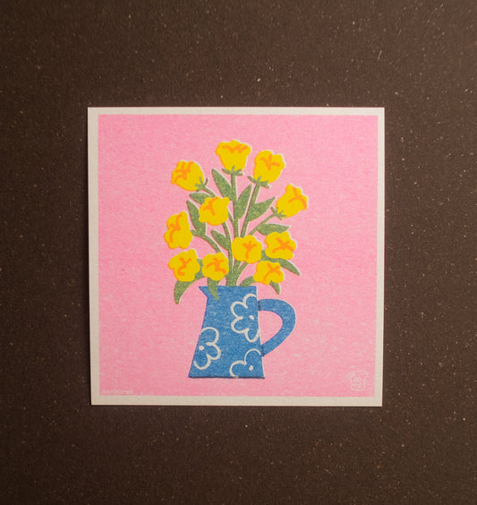 Yellow Roses RISO Print