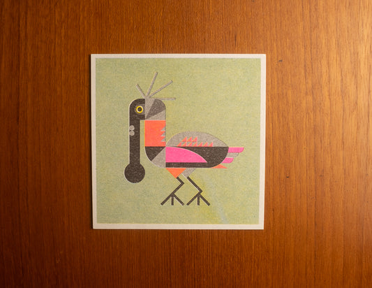 Spoonbill Riso Print