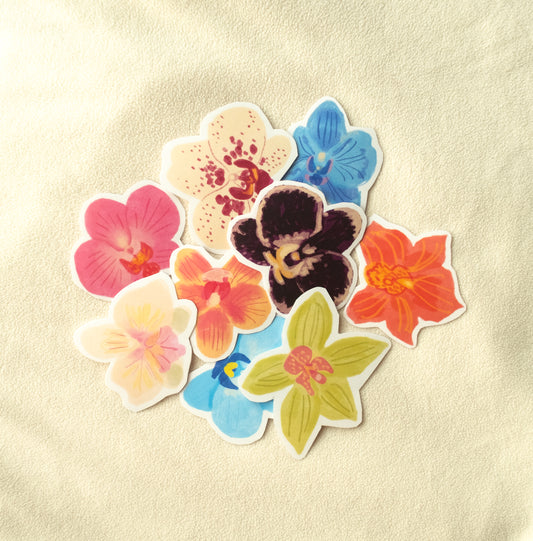 Orchid Stickers (Transparent)