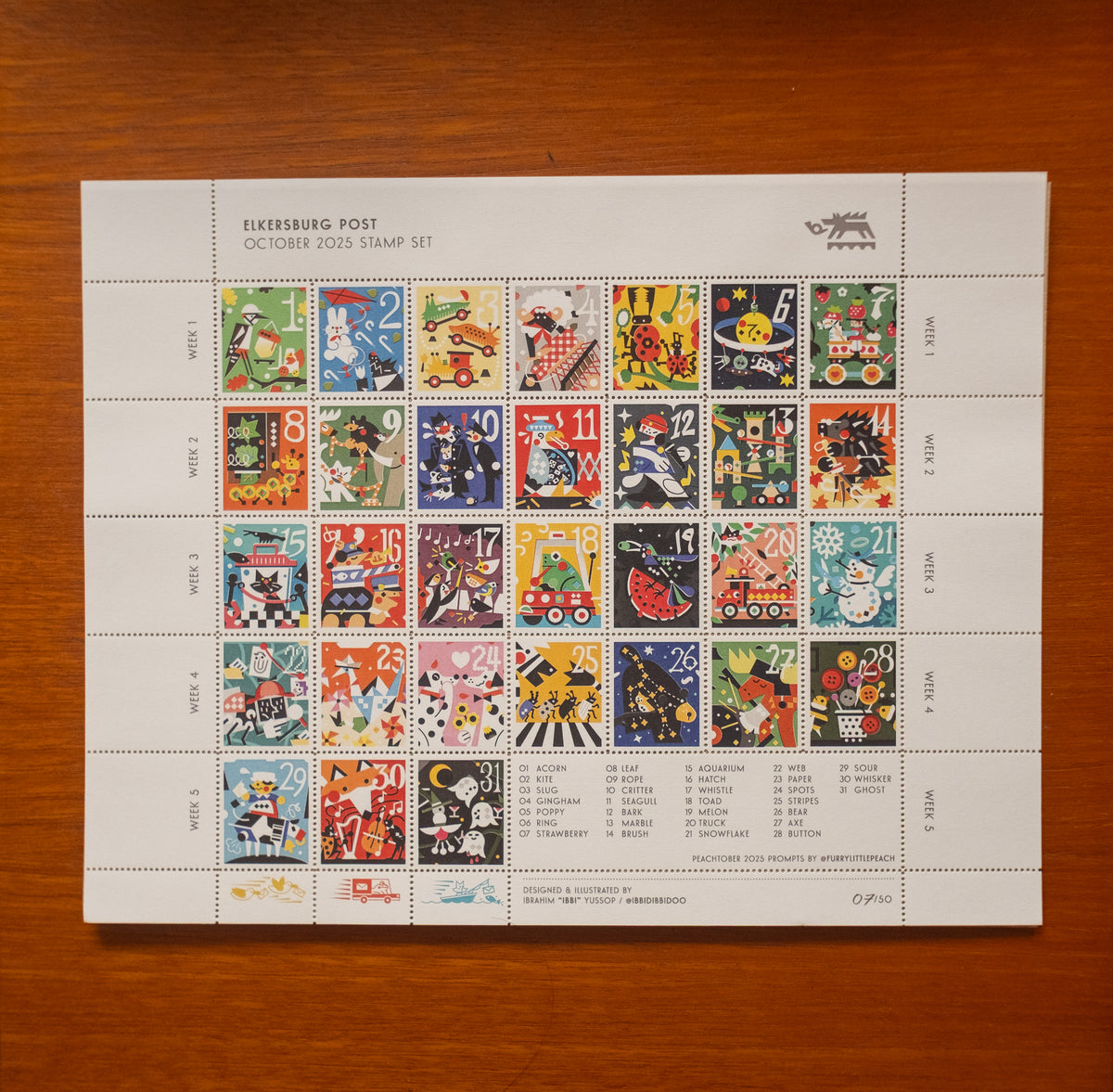 Peachtober 2025 Stamp Sheet