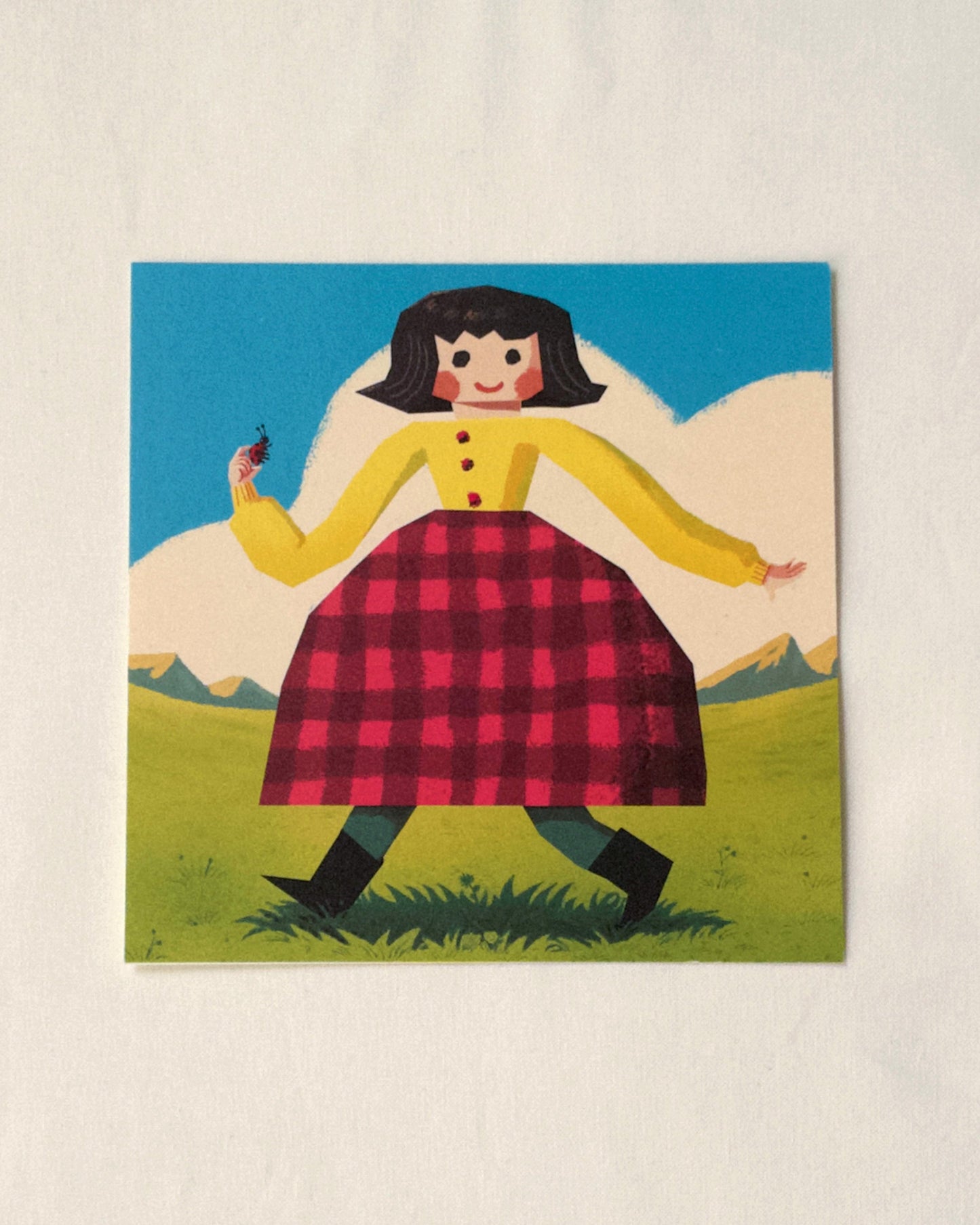 Girl and Her Ladybug Art Print