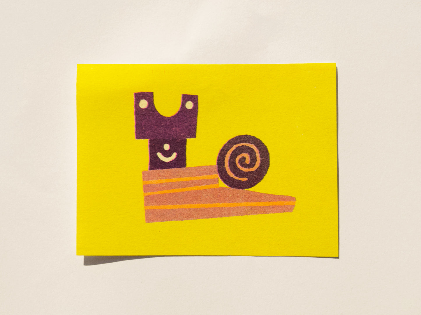 Blocky Snail Riso Print